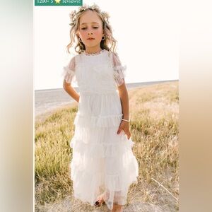 Elegant White Lace Dress for Girls
